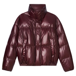 PSALTER诗篇亮面短款立领加厚鹅绒面包服羽绒服女2025冬款