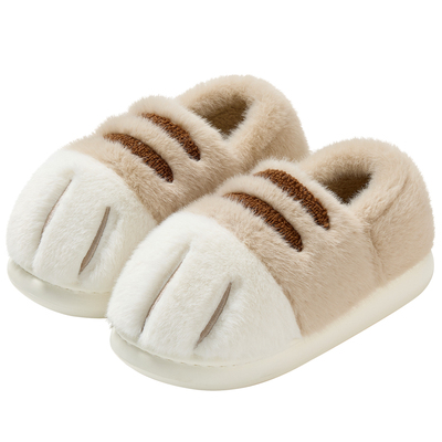 猫爪~~可爱棉拖鞋情侣厚底女款冬