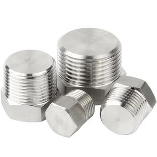 304不锈钢外六角堵头油塞螺塞闷头英制丝堵NPT1/81/4PT1234/6分
