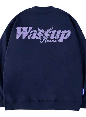 WASSUP痞帅潮流字母印花卫衣男