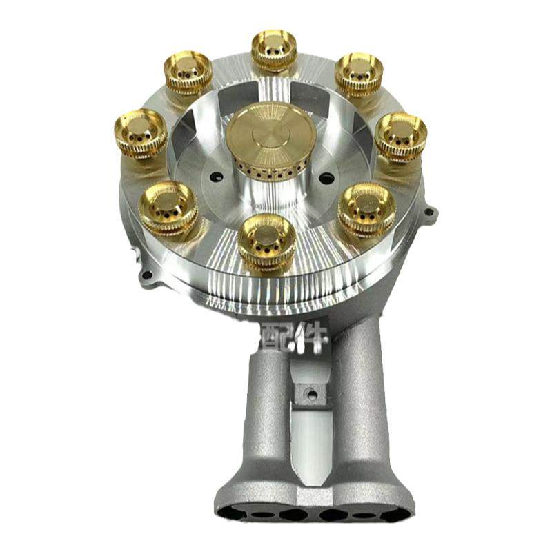 灶具配件大全燃气灶配件135型9头铝合金一体炉头家用煤气灶文火款