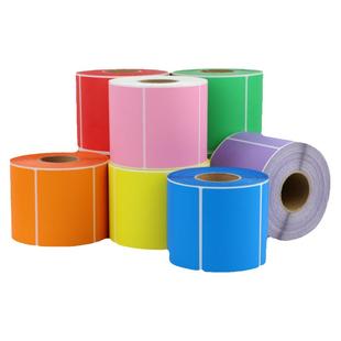 彩色铜版纸不干胶32*19 20 30 40 50 60 70 80 100x150标签纸打印机碳带条码贴纸定制铜板标签吊牌彩色打印纸