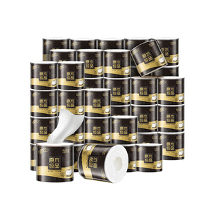 清风黑金卷纸4层110克30卷整箱厕纸手纸家用实惠卷筒纸卫生纸