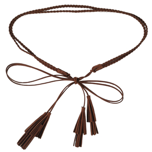 韩国绒系绳腰带女配裙子夏季打结编织流苏腰饰装饰小皮带百搭裙带