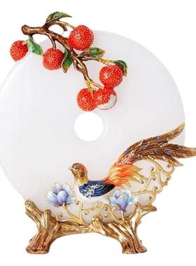 珐琅彩平安扣摆件乔迁礼物玄关