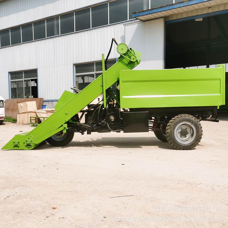 牧场粪污铲除装粪车牛圈除屎尿翻斗自卸铲粪设备6立方四轮清理车