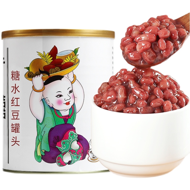 广禧红豆罐头950G*12罐整箱 熟红豆糖纳蜜小豆奶茶店专用原材料