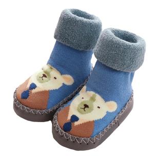 春秋冬季新生婴儿童地板袜室内男女宝宝鞋子防滑软底不掉学步鞋袜