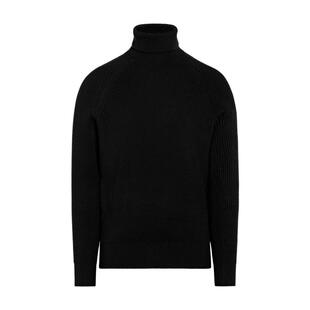 SUITSUPPLY黑色美利奴羊毛男士高领长袖针织衫毛衣