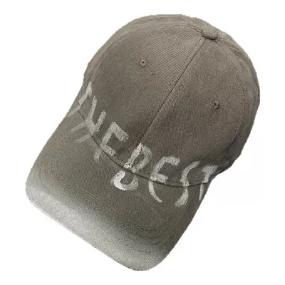 美式复古字母灰色棒球帽女高级感宽檐大头围显脸小百搭鸭舌帽子男