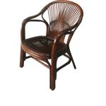 天然藤编休闲椅家用阳台椅老人扶手椅真藤靠背椅户外庭院椅茶桌椅