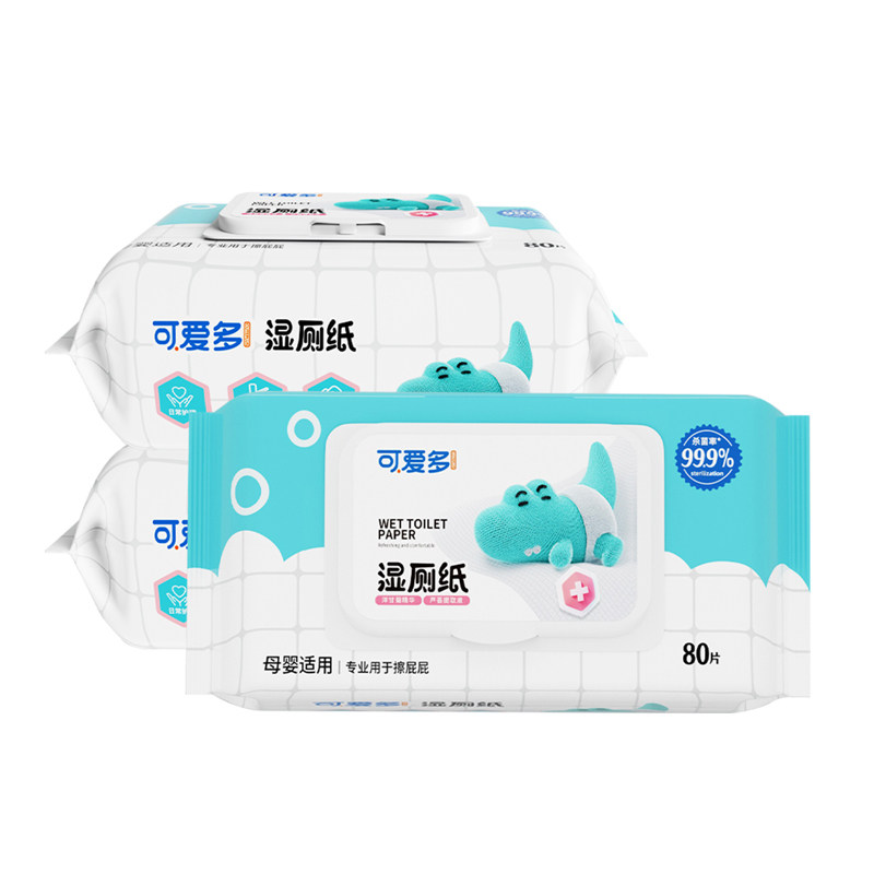 可爱多湿厕家庭装80抽擦屁屁专用