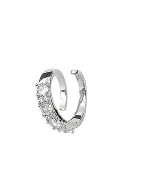 月光石戒指女镶钻开口戒