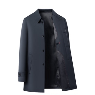 行政公务夹克男士常规翻领扣子品质中年风衣2025新款商务休闲外套