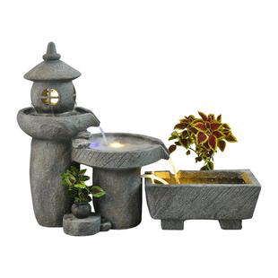 假山流水喷泉摆件庭院水景阳台鱼池室内景观造景玄关露台花园布置