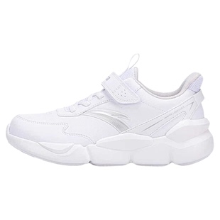 安踏童鞋儿童小白鞋女童皮面防水男童白色运动鞋冬季青少年跑步鞋