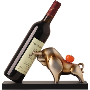 牛气冲天红酒架摆件家居饰品现代客厅酒柜电视柜餐桌牛市高档摆设