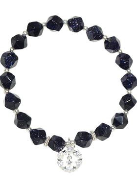 切面蓝砂石星空闪闪砂女金色手链