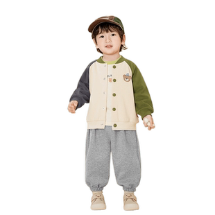 咔咔熊猫宝宝休闲棒球服春装男童外套秋款儿童上衣童装女童衣服潮