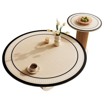 客厅轻奢高级感圆形小茶几桌垫圆桌布家用防水防油防烫餐桌保护垫