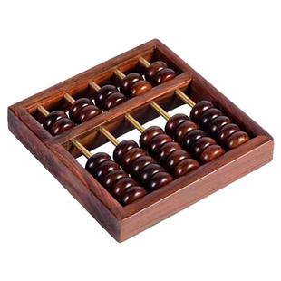 老挝大红酸枝七珠算盘小学生珠心算练习实心铜杆红木雕工艺品摆件