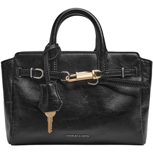 CHARLES&KEITH26春季新款CK2-30271702锁扣褶皱手提凯莉包斜挎包