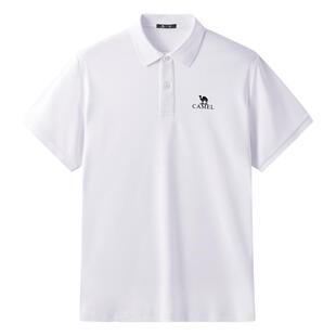 骆驼男装Polo衫男T恤春夏凉感透气弹力宽松翻领商务短袖半袖上衣