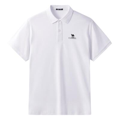 骆驼男装Polo衫男T恤春夏凉感透气弹力宽松翻领商务短袖半袖上衣
