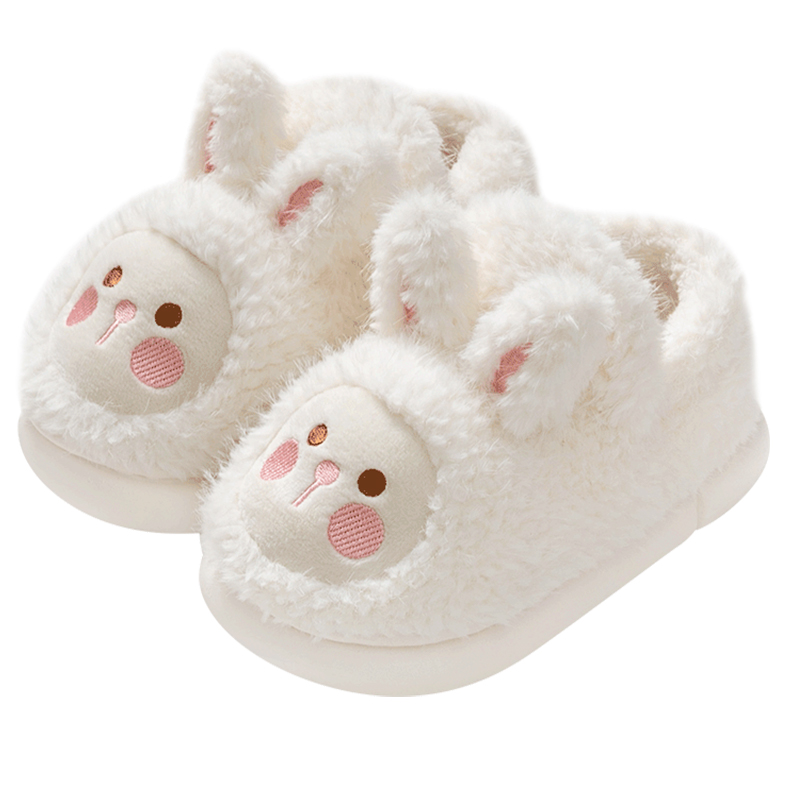 儿童棉拖鞋女童包跟秋冬季居家室内保暖女孩宝宝兔子小童毛毛棉鞋