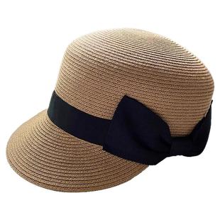 夏季防晒帽防紫外线蝴蝶结洋气减龄显脸小草帽马术帽子遮阳鸭舌帽