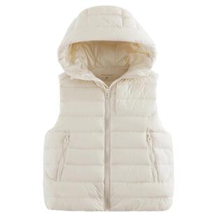 马克珍妮男女童超轻保暖连帽排骨羽绒服马甲 儿童冬装新款551638