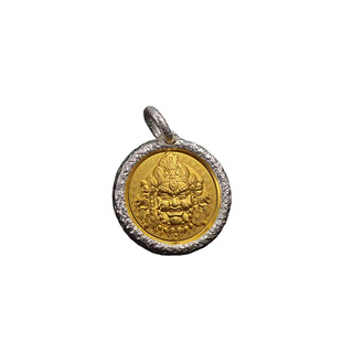 足银【黄财神吊坠中号25克】原创设计吊坠手工纯银锻打银牌小众