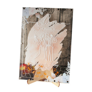 送卡通头像定制结婚礼庆备婚好物创意亚克力透明签到板签名册本簿