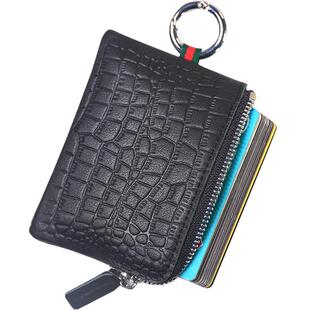 日韩男士真皮拉链超薄小钱包牛皮迷你简约零钱包女式卡包钥匙包