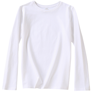 白色t恤女长袖打底衫纯棉春秋内搭纯白体恤秋款秋衣外穿洋气上衣