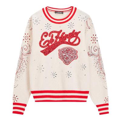 【左航同款】Ed Hardy埃德哈迪冬季美式复古绵羊毛女士针织衫