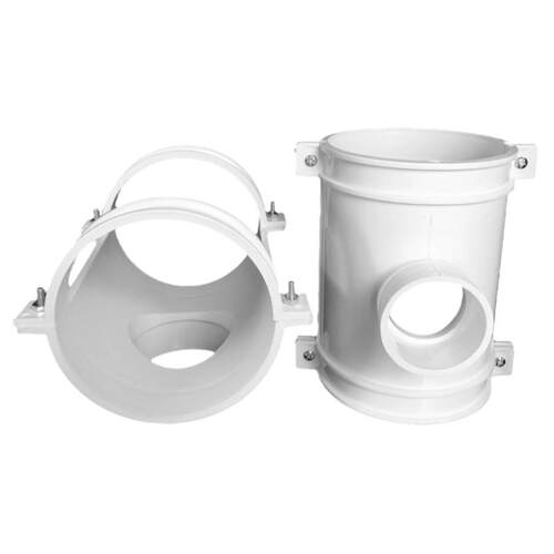 pvc排水管抱箍式补漏三通 抢修器 管卡式开口三通50 75 110哈夫节