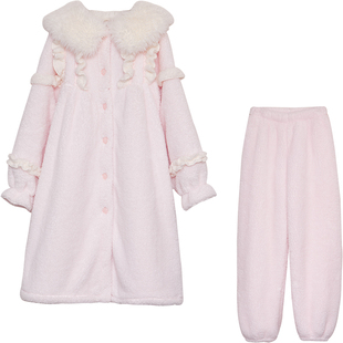 Bananagirl睡衣女套冬季2025年新款甜美少女长款睡袍套装家居服女