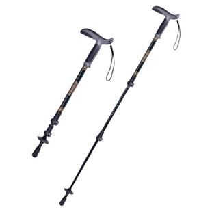 鲁滨逊青云老年登山杖t柄手杖碳素纤维伸缩户外徒步老人防滑拐杖