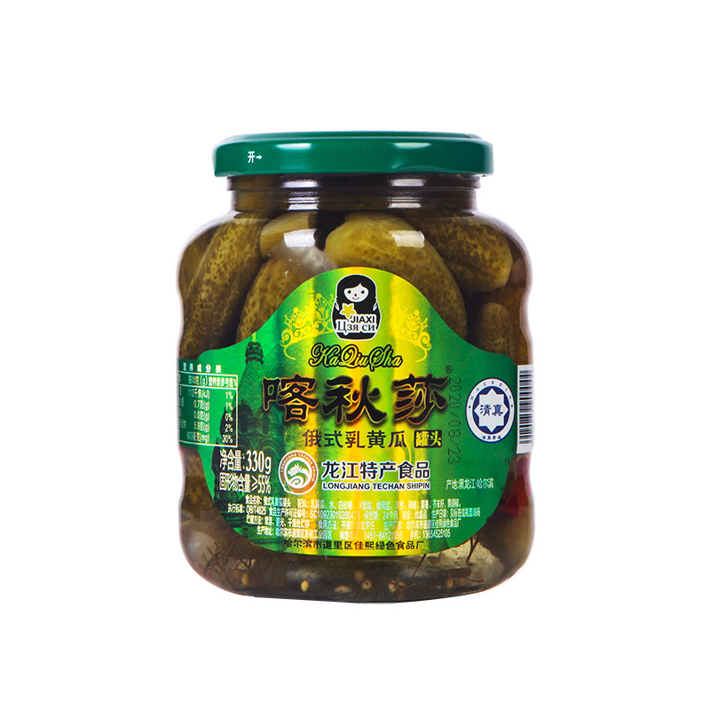 整箱喀秋莎酸黄瓜罐头东北特产