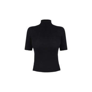 下蛋喵 80支扬子纱无缝一体16针美丽奴羊毛半袖针织打底上衣