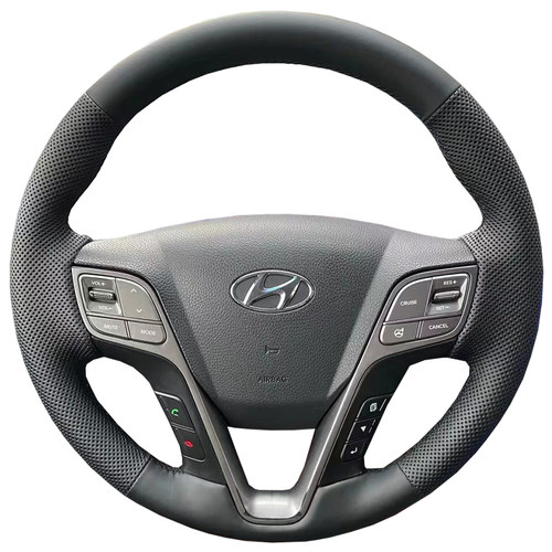 适用于13-15-17款现代新胜达方向盘套真皮格越把套专用手缝全包款
