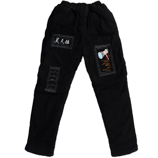 冬季男童牛仔裤特厚一体绒加绒夹棉三层加厚儿童厚棉裤外穿中大童