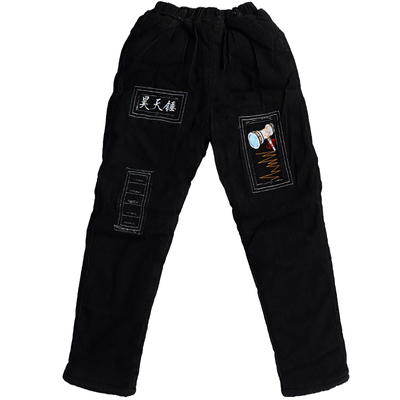 冬季男童牛仔裤加绒夹棉特厚一体