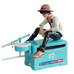 迷你小钓箱摆件车载香薰钓鱼人汽车装饰男士礼物渔具模型手办钓台