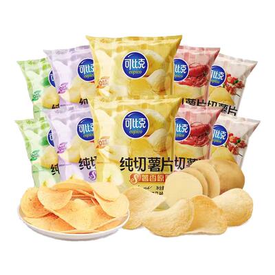 可比克薯片纯切原味黄瓜超大整箱追剧零食小吃休闲食品大礼包批发