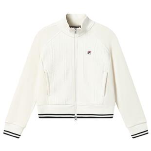 FILA 斐乐官方女士针织长袖外套2026春新款简约休闲舒适立领上衣