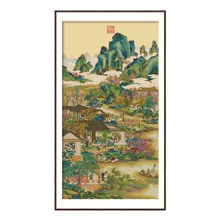 十字绣雍正十二月2026新款中式客厅手工线绣故宫竖版风景传世名画