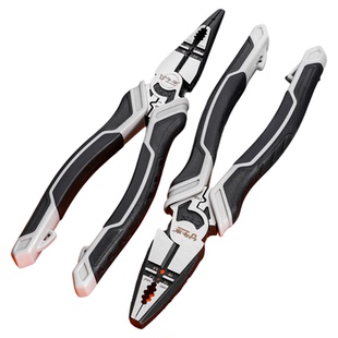 牛享多功能省力电工钳钢丝钳剥线钳带弹簧偏心省力老虎钳尖嘴钳子