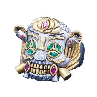 敢死队4史泰龙幸运戒925银骷髅头同款复古电影周边男士原版复刻